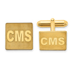 SS/Gold-plated Raised Letter Square Monogram Cuff Link view