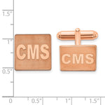 SS/Rose-plated Raised Letter Square Monogram Cuff Link view