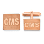 SS/Rose-plated Raised Letter Square Monogram Cuff Link view