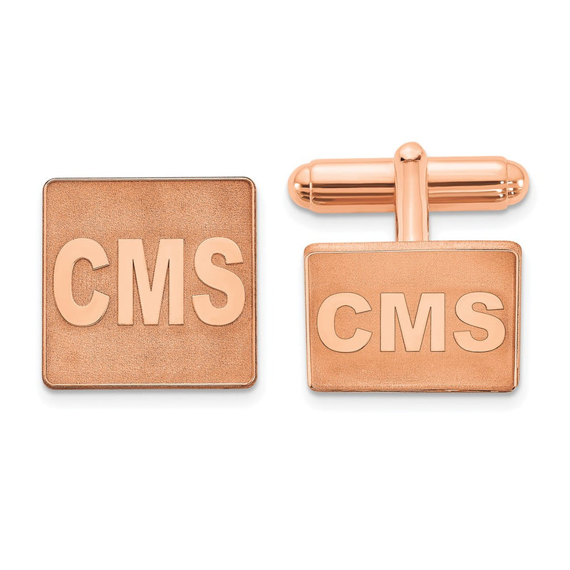 Sterling silver monogram cuff links