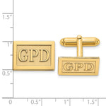 SS/Gold-plated Raised Letter Rectangle Monogram Cuff Link view