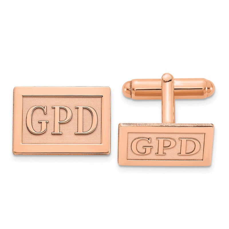 Sterling silver monogram cuff links