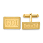 14K Yellow Gold Recessed Letter Rectangle Monogram Cuff Link view