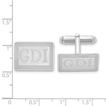 14K White Fold Recessed Letter Rectangle Monogram Cuff Link view
