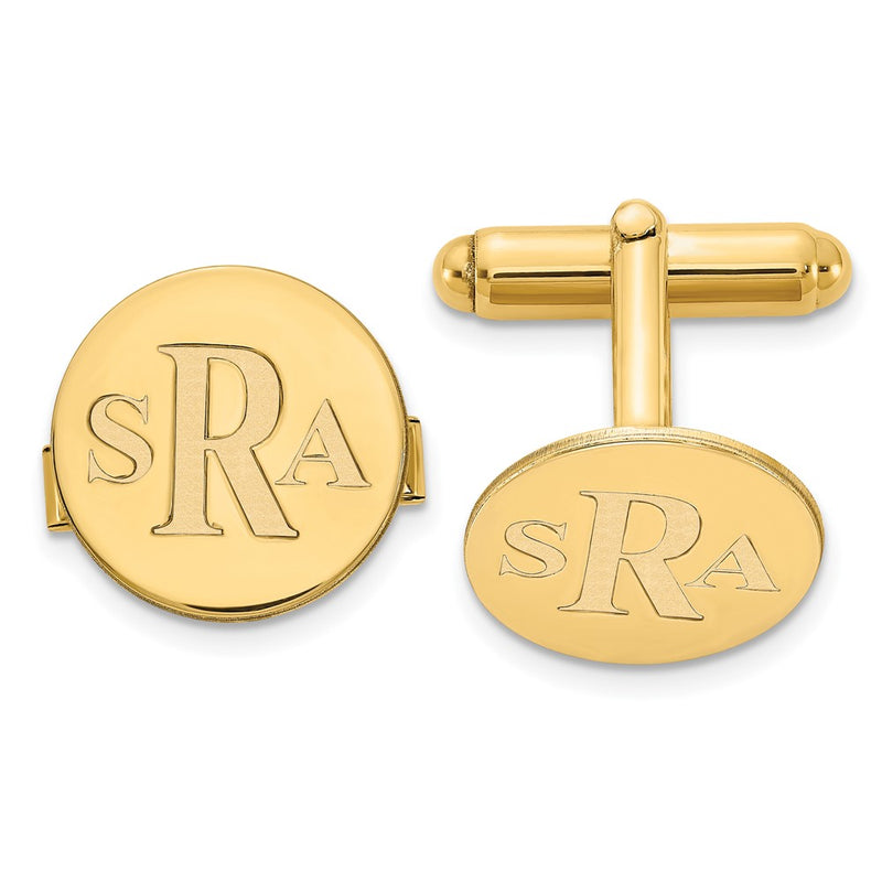 Sterling silver monogram cuff links