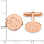 SS/Rose-plated Recessed Letter Monogram Round Cuff Link view