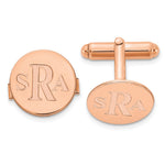 SS/Rose-plated Recessed Letter Monogram Round Cuff Link view