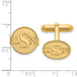 SS/Gold-plated Raised Letter Monogram Round Cuff Link view