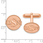 SS/Rose/plated Raised Letter Monogram Round Cuff Link view