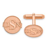SS/Rose/plated Raised Letter Monogram Round Cuff Link view
