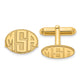 14K Yellow Gold Raised Letter Oval Monogram Cuff Link