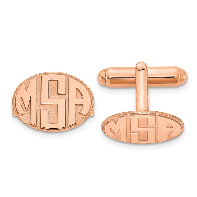 Sterling silver monogram cuff links