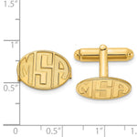 SS/Gold-plated Recessed Letter Oval Monogram Cuff Link view