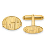 SS/Gold-plated Recessed Letter Oval Monogram Cuff Link view