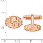 SS/Rose-plated Recessed Letter Oval Monogram Cuff Link view
