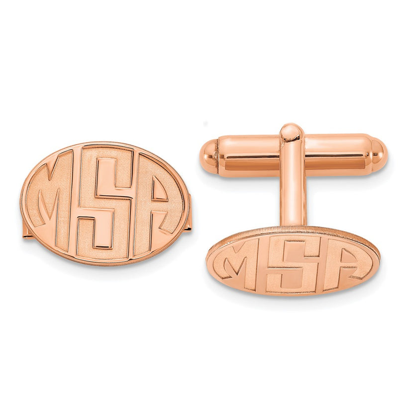 Sterling silver monogram cuff links
