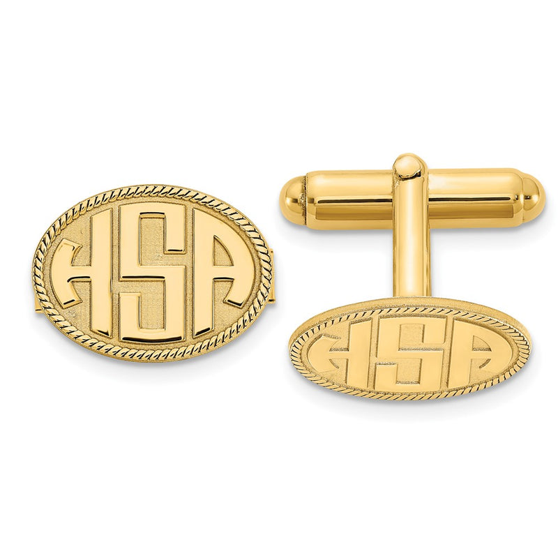 Sterling silver monogram cuff links