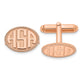 SS/Rose-plated Raised Letter Oval w/Boarder Monogram Cuff Link