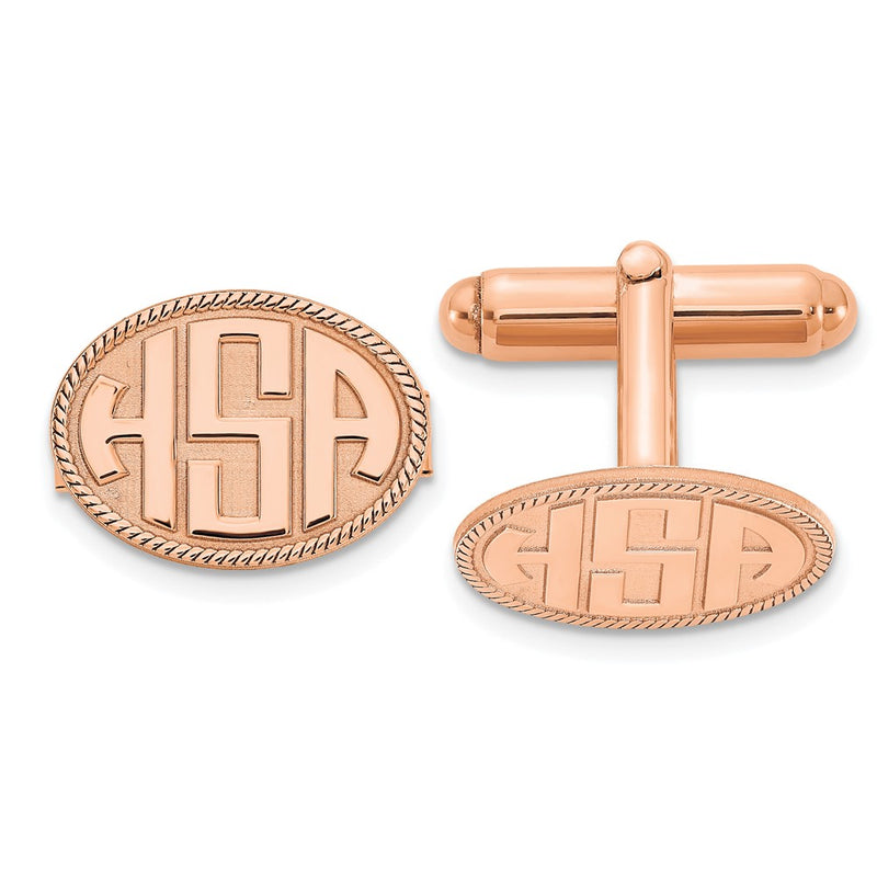 Sterling silver monogram cuff links