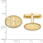 SS/Gold-pltd Recessed Letter Oval w/ Boarder Monogram Cuff Link view