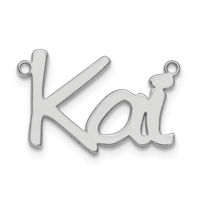 sterling Silver/Rhodium-plated Polished Name Plate