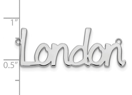 sterling Silver/Rhodium-plated Polished Name Plate (Style XNA635SS)