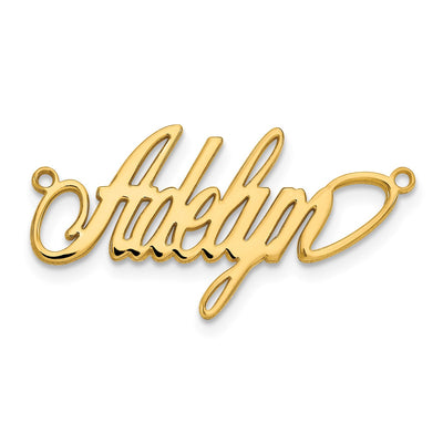 Sterling Silver/Gold-plated Polished Surrey Font Name Plate