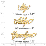 Sterling Silver/Gold-plated Polished Surrey Font Name Plate view 10