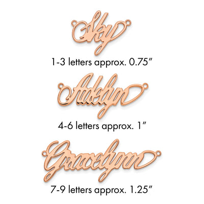 Sterling Silver/Gold-plated Polished Surrey Font Name Plate