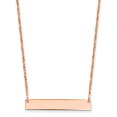 14l Rose Gold Small Blank Bar Necklace
