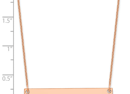 14k Rose Gold Medium Blank Bar Necklace, 18 x 38mm
