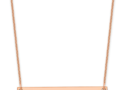 14k Rose Gold Medium Blank Bar Necklace, 18 x 38mm