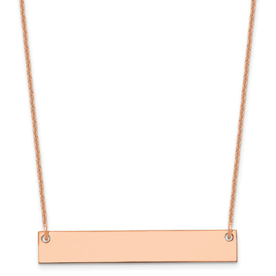 14K Rose Gold Medium Blank Bar Necklace, 18 x 38mm