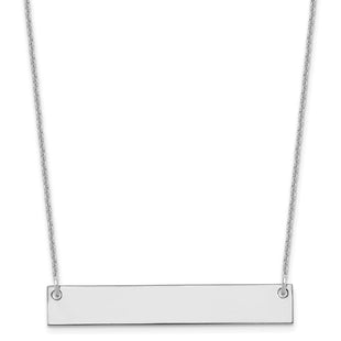 14k White Gold Medium Blank Bar Necklace (Style XNA638W)