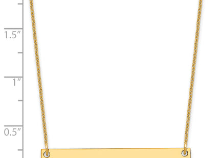 14k Yellow Gold Medium Blank Bar Necklace, 18 x 38mm