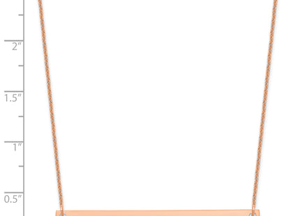 14k Rose Gold Large Blank Bar Necklace, 18 x 50mm