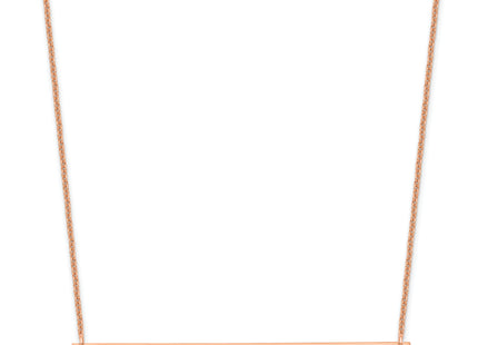 14k Rose Gold Large Blank Bar Necklace, 18 x 50mm