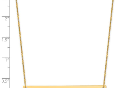14K yellow gold bar necklace, another view