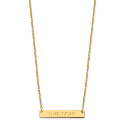 SS/Gold-plated Small Capitalized ARIAL ROUNDED Bar Necklace