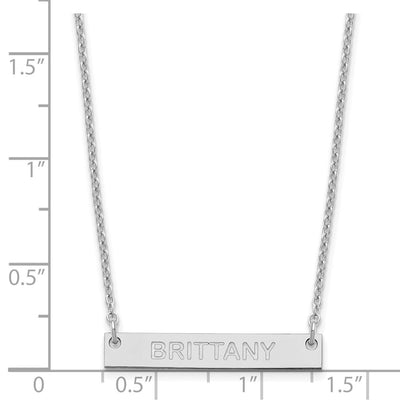SS/Rhod-plated Small Capitalized ARIAL ROUNDED Bar Necklace