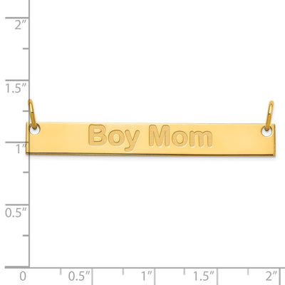 SS/Gold-plated Large Capitalized ARIAL ROUNDED Bar Necklace