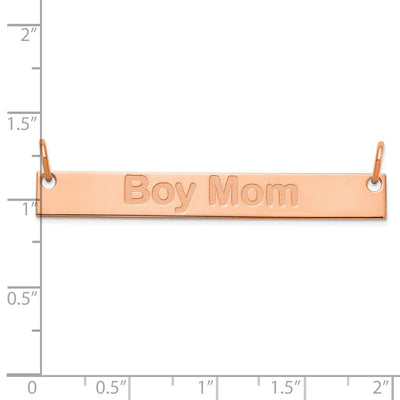 SS/Rose-plated Large Capitalized ARIAL ROUNDED Bar Necklace