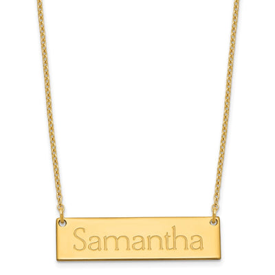 Sterling Silver/Gold-plated Small Name Bar Necklace