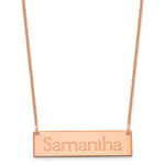 14K Rose Gold Small Name Bar Necklaced view