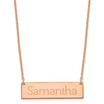 Sterling Silver/Rose-plated Small Name Bar Necklace view