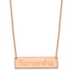 Sterling Silver/Rose-plated Small Name Bar Necklace