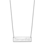 Sterling Silver/Rhodium-plated Small Name Bar Necklace view 2