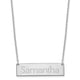 Sterling Silver/Rhodium-plated Small Name Bar Necklace