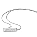 14K White Gold Small Name Bar Necklace view