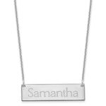 10K White Gold Small Name Bar Necklace view